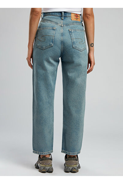 Lee Cooper Pantaloni din denim pentru femei cu talie înaltă, cu picioare drepte, 252 LCF 121001 CLARA LIGHT BLUE