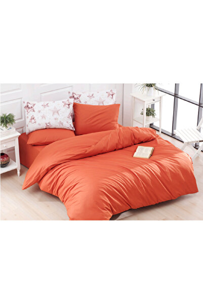 The Fabric Sweet Strawberry Düz the Stars Double-Sided Duvet Cover Set Double Size Ranforce