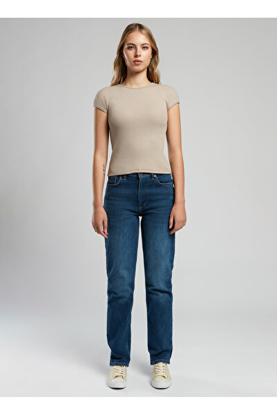 Lee Cooper High Waist Straight Leg Straight Women's Denim Pants 252 Lcf 121020 Diana Chris Mid