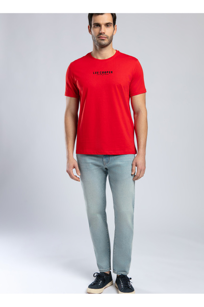 Lee Cooper Round Neck Red Men's T-Shirt 252 Lcm 242024 Patrico Red