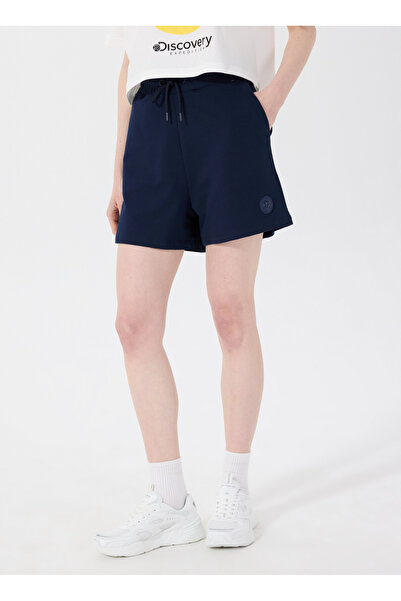 Discovery Expedition D5SL-SHT3516 Lacivert Lastikli Bel Relaxed Düz Kadın Şort