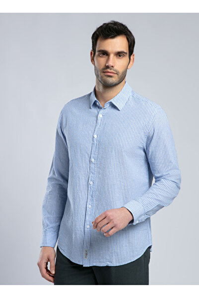 Lee Cooper Regular Fit Blue Men's Shirt 252 Lcm 241010 Raul Blue-White