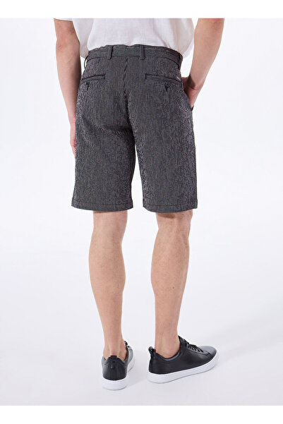 Fabrika Bağlamalı Bel Basic Siyah Erkek Bermuda Şort FABRESA