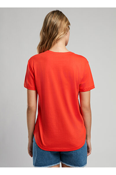 Lee Cooper Crew Neck Printed Coral Women's T-Shirt 252 Lcf 242003 Londonlogo Coral