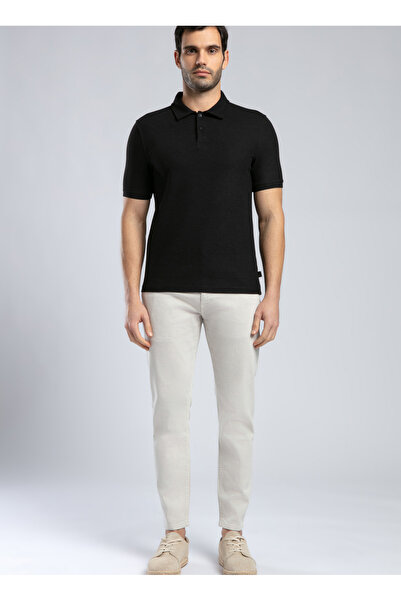 Lee Cooper Black Men's Polo T-Shirt 252 Lcm 242061 Jody Black