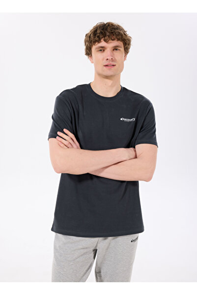 Discovery Expedition D5SM-TST3783 Siyah Bisiklet Yaka Relaxed Düz Erkek T-Shirt