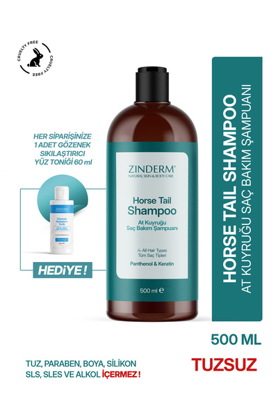 zinderm At Kuyruğu Şampuanı - Saç Dökülmesi Karşıtı Ve Hızlı Uzama Etkili Tuzsuz Şampuan (500 ML)