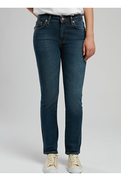 Lee Cooper Yüksek Bel Düz Paça Standart Mavi Kadın Denim Pantolon 252 LCF 121005 SUSIE ROXY COP MID