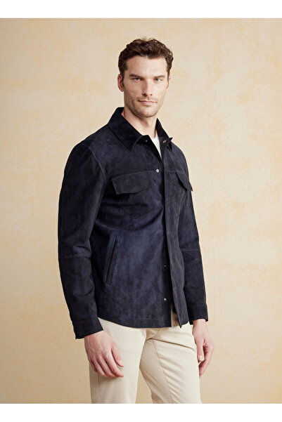BROOKS BROTHERS Lacivert Erkek Deri Ceket BBSS25MLS001