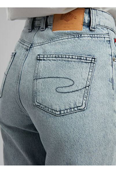 Lee Cooper Ψηλόμεσο στενό παντελόνι Mom Fit Γυναικείο τζιν παντελόνι 252 LCF 121017 MARLYN BOLEYN BLUE