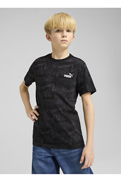 Puma Siyah Erkek Çocuk T-Shirt 68514601-MID90S AOP Tee B Blac