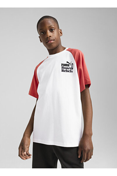 Puma Kırmızı - Beyaz Erkek Çocuk T-Shirt 68514552-MID90S Graphic Tee II B PU