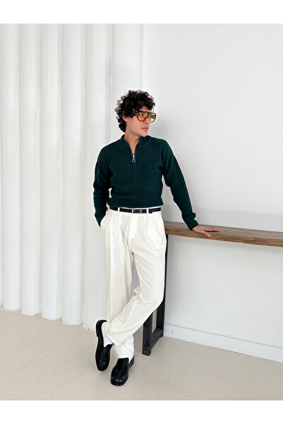 YONEZ MODA Pulover tricotat cu jumătate de fermoar model Thessaloniki