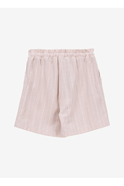 Fabrika Standart Bel Relaxed Bej Kadın Şort F5SL-SHT0027