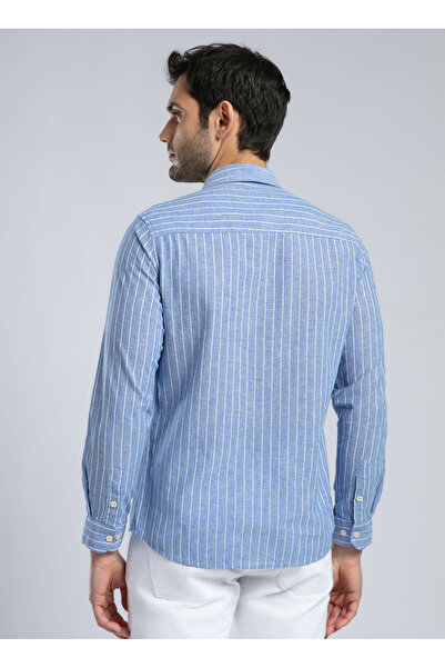Lee Cooper Slim Fit Mavi Erkek Gömlek 252 LCM 241006 NISJOS MAVİ