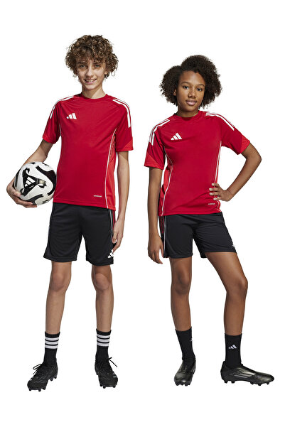 adidas Bağlamalı Bel Normal Siyah - Kırmızı - Beyaz Erkek Çocuk Şort JI6487-TIRO25C TR SHOY