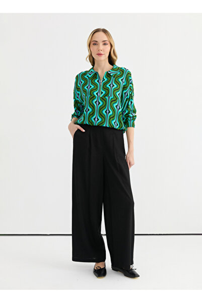 Selen Normal Bel Standart Siyah Kadın Pantolon 25YSL5356
