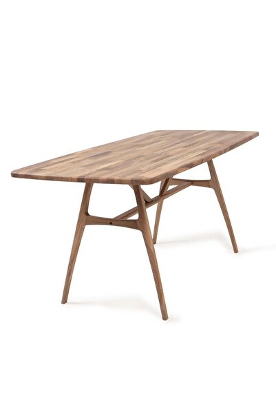 unboxdeco 8 Kişilik Slim Masif Ceviz Ahşap Masa- 180x80