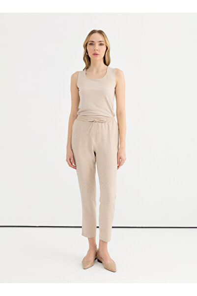 Selen Normal Bel Standart Bej Kadın Pantolon 25YSL5363