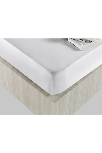 MEŞELİ TEKSTİL White Hotel Type Single Bed Sheet Plain White Cotton Satin 83 Thread Count 180X280 |   Stylish Hygienic Durable