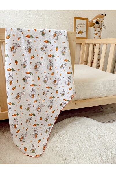 Cloudy Çok Amaçlı Müslin 20- Havuç 80x90 Cm, Kundak Örtüsü, Bebek, Doğan Batt...