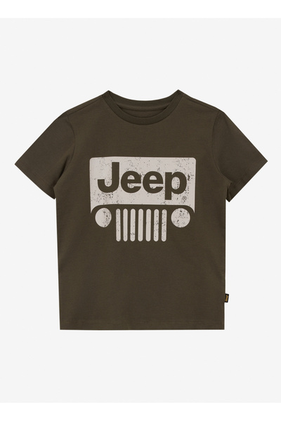 Jeep Baskılı Haki Erkek Çocuk T-Shirt J5SB-TST7751