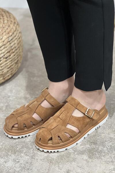 Majensia Closed Front Suede Slippers Shoes