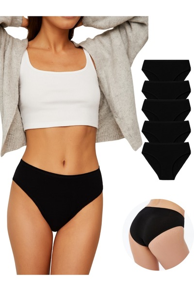 PAMORA Жіночий комплект бікіні з 5 трусиками - 95% бавовна, 5% еластан | М'яка та еластична білизна