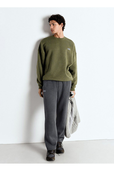 American Vintage Lastikli Bel Standart Koyu Gri Erkek Eşofman Altı MDOV05CE25...