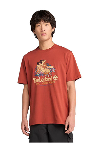 Timberland Boots Printed Men's Red T-Shirt