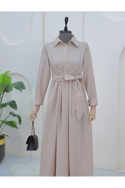 HİJABAYA Φόρεμα με μισό κουμπί και σταυρωτό δέσιμο μπροστά