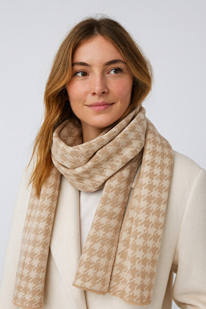 Sebir Moda Houndstooth Patterned Knitwear Scarf