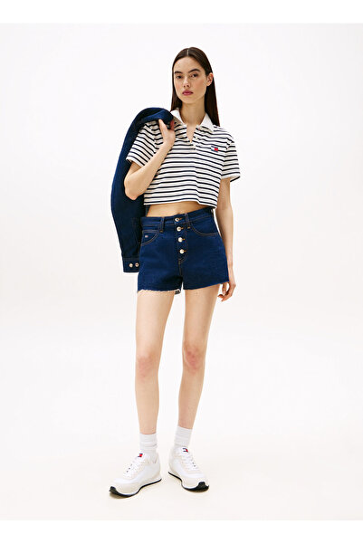 Tommy Jeans Polo Yaka Beyaz Kadın T-Shirt DW0DW213630FC