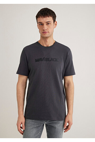 Mavi Černé antracitové tričko Regular Fit 0612643 -80106