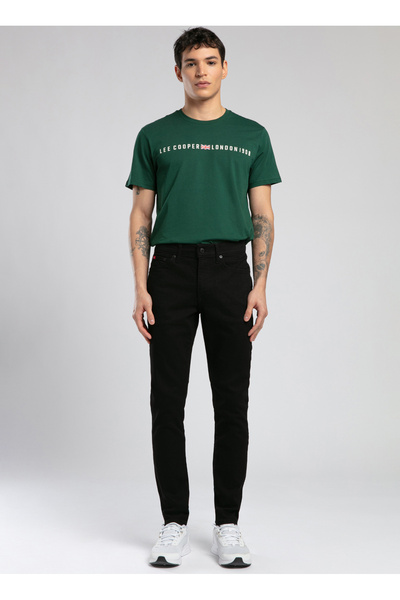 Lee Cooper Нормални мъжки дънки с тясна кройка Bel Skinny Fit 252 LCM 121055 JEFF STAY BLACK