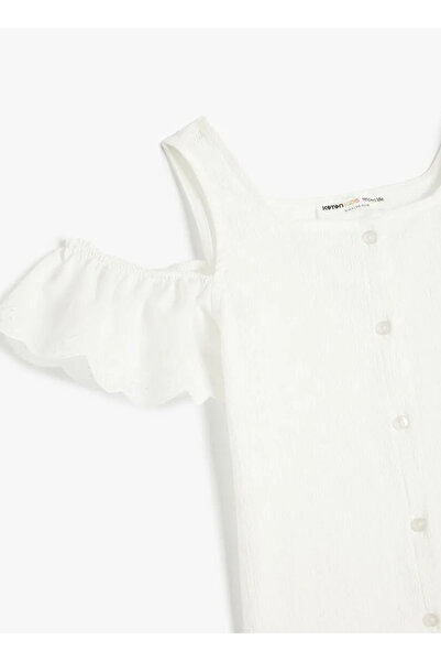 Koton Plain White Girl Blouse 5Skg60014Ak
