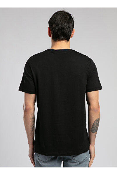 Lee Cooper Ανδρικό μπλουζάκι με λαιμόκοψη μαύρο 252 LCM 242032 DESAV BLACK