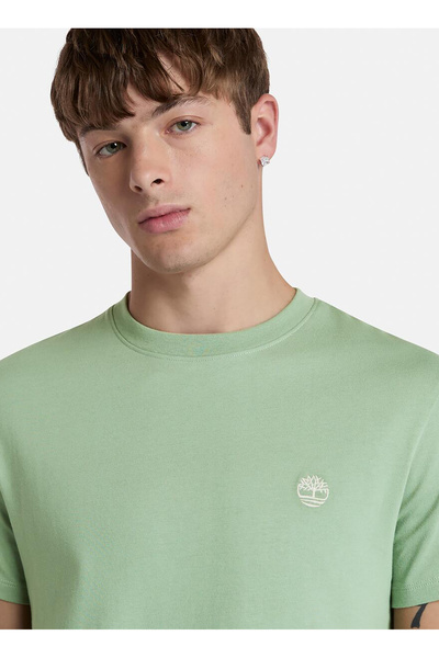Timberland Dunstan River Short Sleeve Tee Green Crew Neck Slim Fit Men's T-Shirt