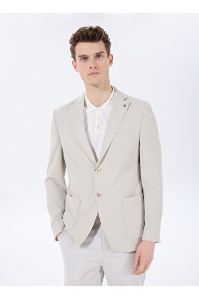 Fabrika Slim Fit Gri Erkek Düz Ceket F5SM-CKT 2439