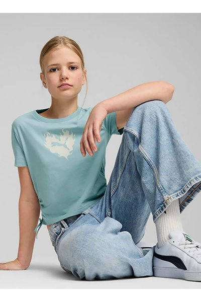 Puma Mint Kız Çocuk T-Shirt 68510867-FLAMING LOVE Knotted Tee G