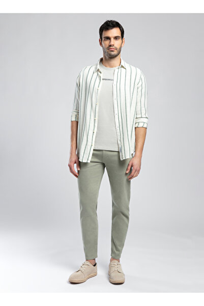 Lee Cooper Normal Bel Slim Tapered Khaki Men's Chino Pants 252 Lcm 221008 Lonce Khaki