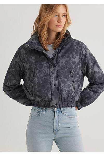 Mavi Printed Anthracite Crop Jacket 1110269 -89122