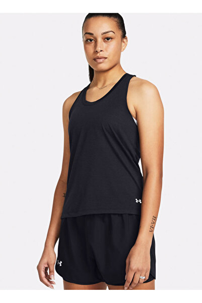 Under Armour 1382436-001 UA Launch Singlet U Yaka Fitted Siyah Kadın Atlet