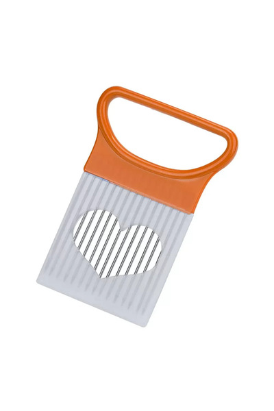 Choice Orange99-909--909 قم بتقطيع البصل بسهولة باستخدام قطاعة البصل الملونة هذه المكونة من قطعة واحدة من الفولاذ المقاوم للصدأ