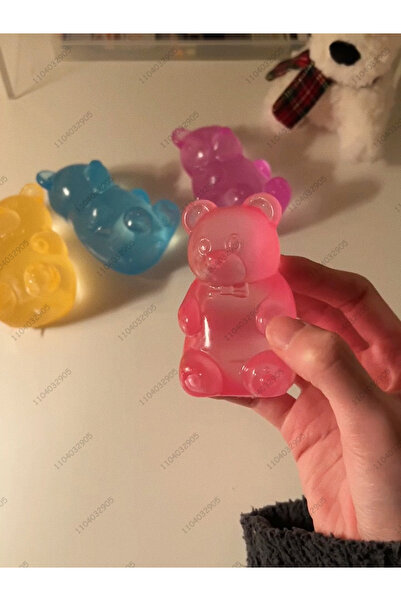 Choice Pink Colorful Gummy Bear Fudge Squeeze Toy Jelly Bean Gummy Candy Fidg...