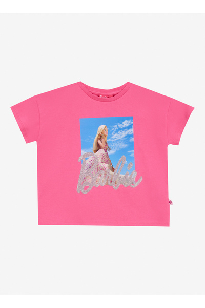 Barbie Baskılı Fuşya Kız Çocuk T-Shirt BRB5SG-TST6469