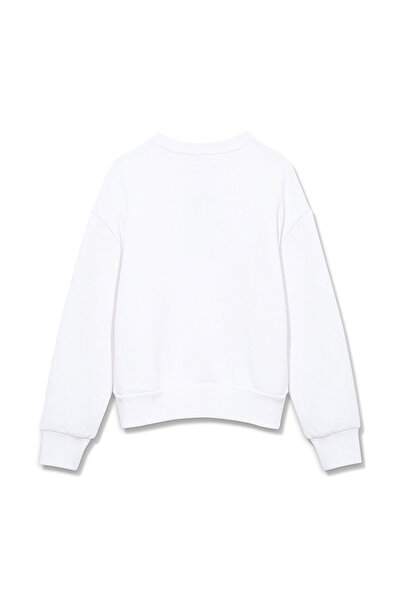 Mavi Bílá mikina s potiskem Logo Cat 7s10001-620