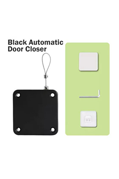 Choice Black Punch Free Door Closer Telescopic Door Device Automatic Sensor Door Closer Adjustable Surface