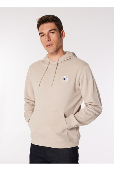 Converse CORE CHUCK PATCH HOODIE FT PAPYRUS Bej Lastikli Bel Regular Fit Düz ...