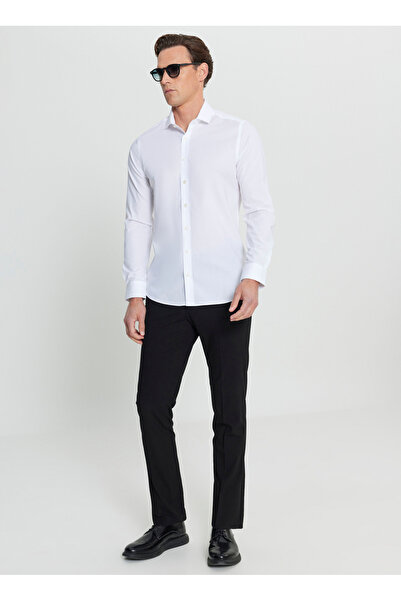 ALTINYILDIZ CLASSICS Altınyıldız Classics Slim Fit Düğmeli Yaka Beyaz Erkek G...